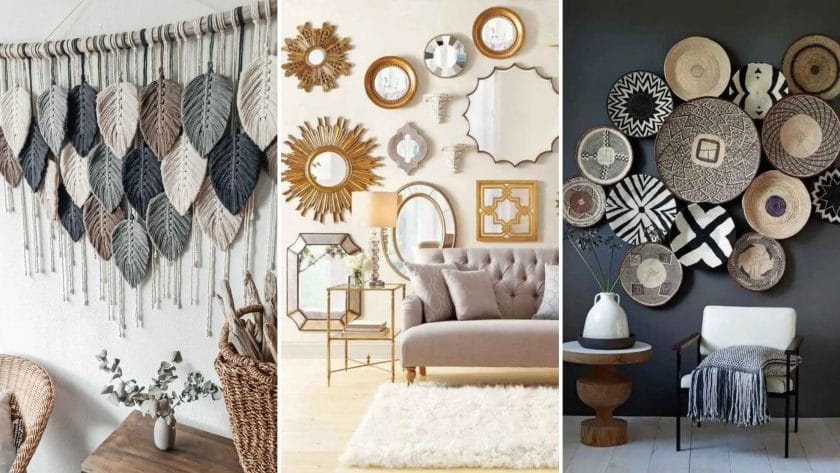 Wall Hanging Decor Ideas. Photo of three different wall decor types.